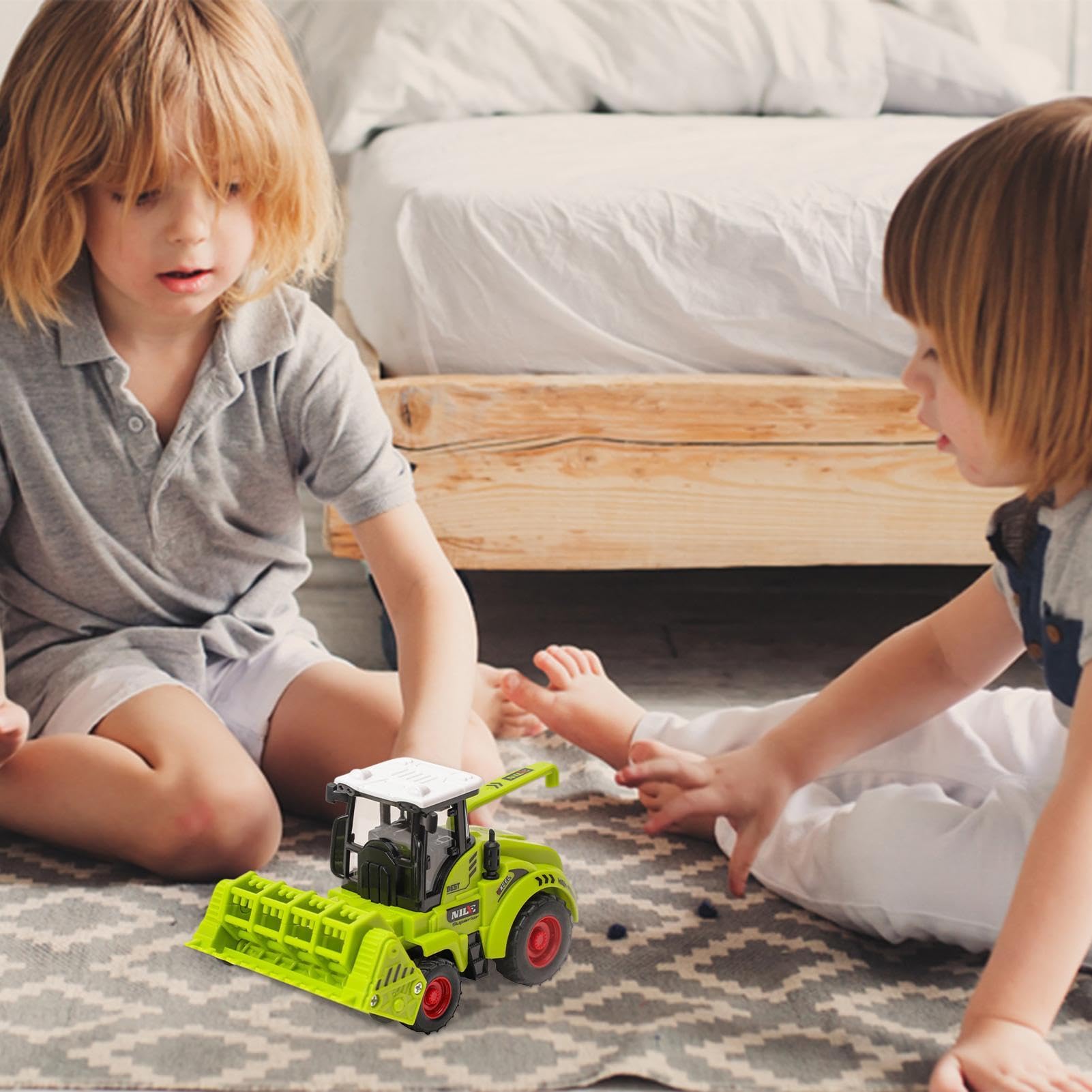 Realistic Inertial Tractor Toy Vehicle - Friction Powered Farm Tractor for Kids, Educational Learning Toy for Toddlers & Children - Perfect for Farm Play, Pretend Play, and Early STEM Learning