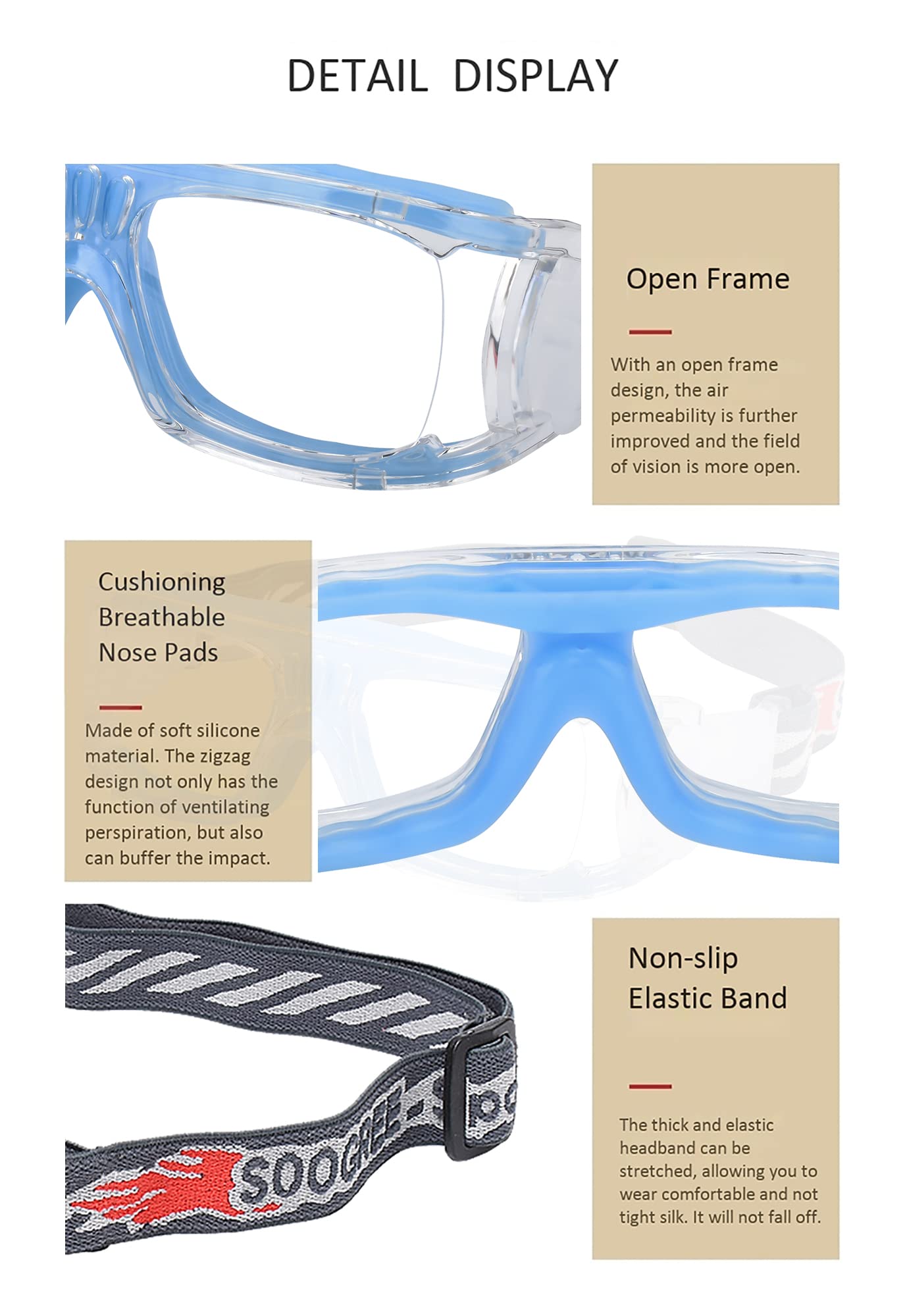 Men's Anti-Fog Sports Goggles - Protective Basketball Eyewear for Running, Cycling & Outdoor Activities