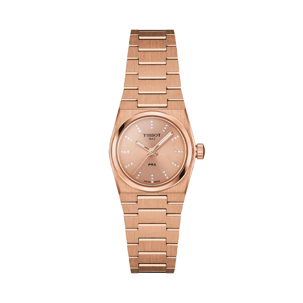PRX Quartz Rose Gold PVD Coated 25mm Watch with Diamond Bracelet - Elegant Women's Dress Watch for Parties, Weddings & Special Occasions