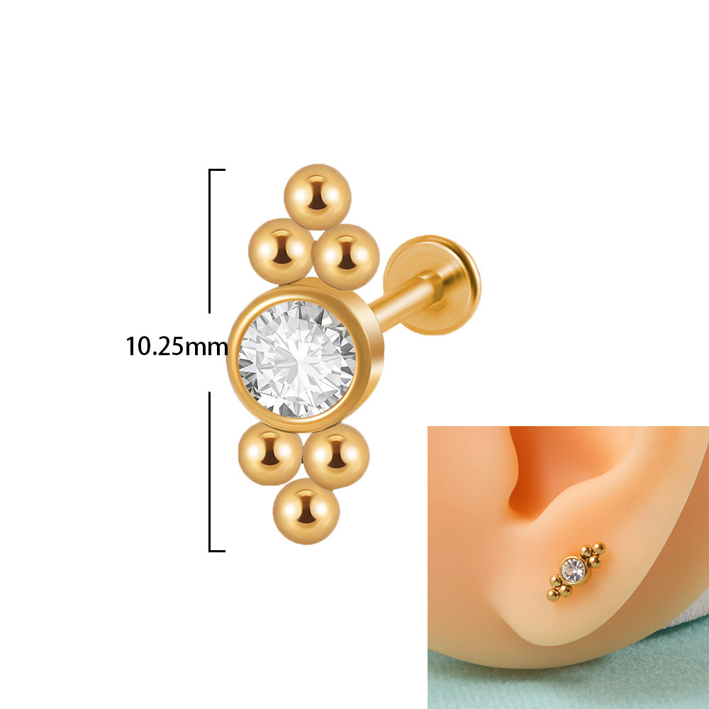 16G Cartilage Flat Back Labret Stud Earrings - Surgical Steel Push Pin for Helix, Tragus, Conch Piercings | Perfect for Everyday Wear & Professional Settings