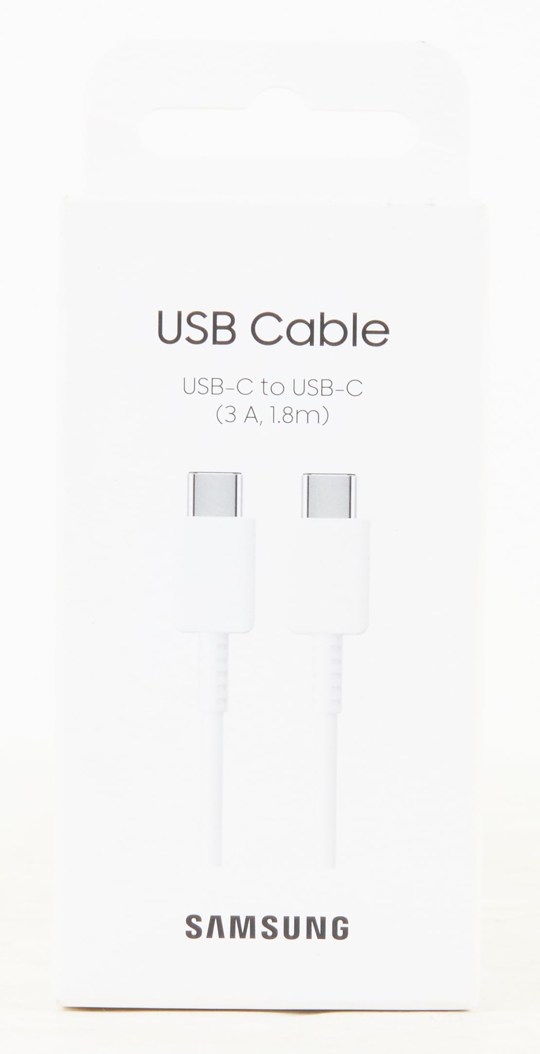 Samsung EP-DX310 USB Type-C to USB Type-C Fast Charging Cable (3A, 1.8m/6ft) - White - Compatible with Galaxy S23/S22/S21, Note 20, Tab S8 & More - Perfect for Home, Office & Travel Charging