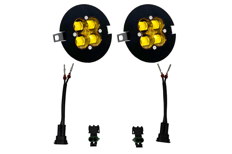 Baja Designs Squadron SAE Amber Fog Light Kit for Ford Bronco & F-150, Toyota Tacoma & Tundra - Off-Road Adventure & Night Driving Visibility Enhancement