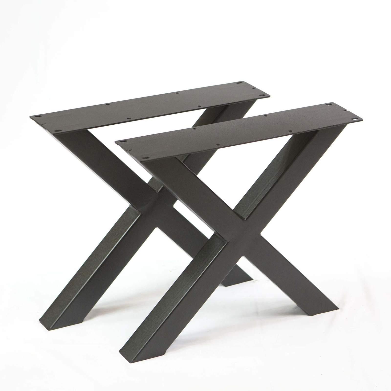 Heavy Duty Coffee Table X Legs - 1 Pair (41cm Tall, 46cm Wide) - Sturdy Metal Base for Living Room, Office, or Restaurant Furniture