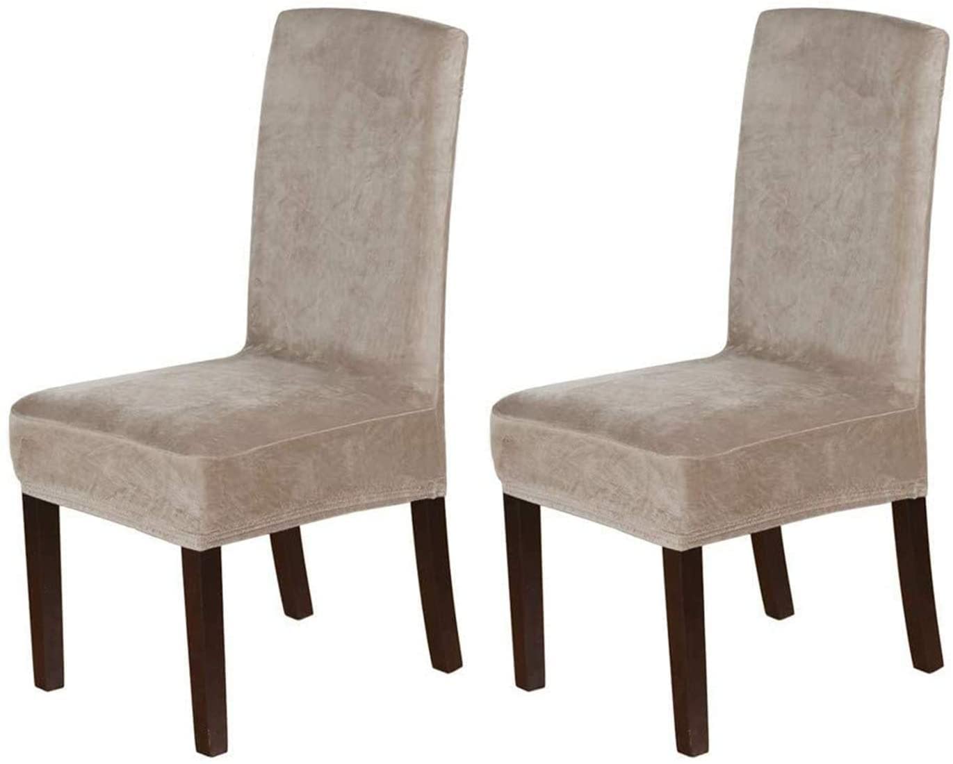 Velvet Dining Chair Covers Set of 2 - Washable Stretch Slipcovers for Home & Restaurant Use
