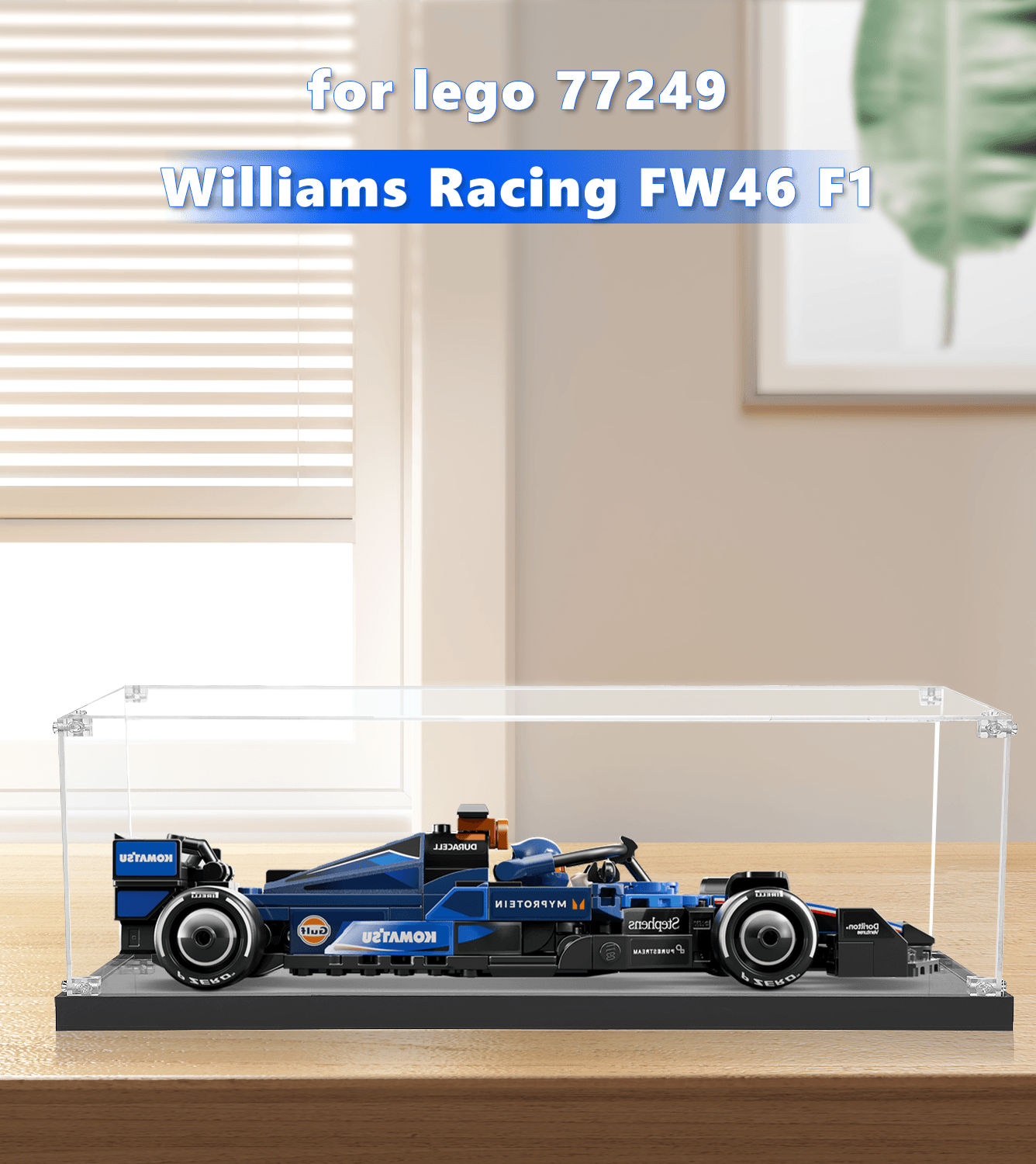 LEGO Williams Racing FW46 F1 Display Case (1:32 Scale) - Perfect for Showcasing & Protecting Your 77249 Model Car Collection - Ideal for Home Decor, Office Display & Gift Giving
