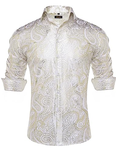White and Gold Paisley
