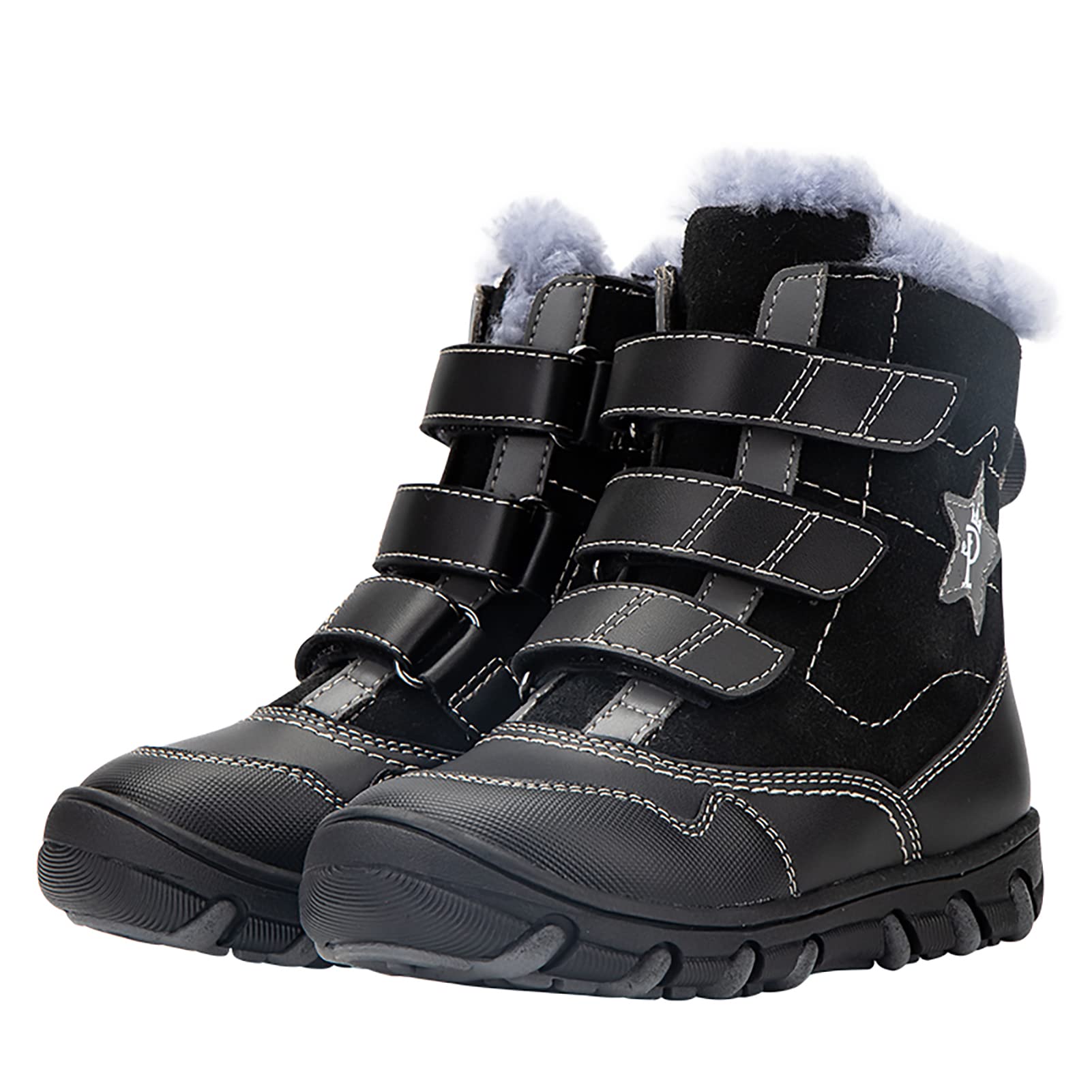 Princepard Orthopedic Snow Boots for Kids & Toddlers - Winter Corrective Shoes with Arch Support, Ankle Support for Flat Feet - Non-Slip Sole Snow Boots for Boys & Girls - Perfect for Snow Play, Winter Hiking & Outdoor Activities
