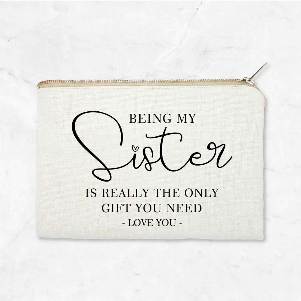 Funny Sister Gift Ideas - Cute Makeup Bag for Best Sister Birthday Present | 