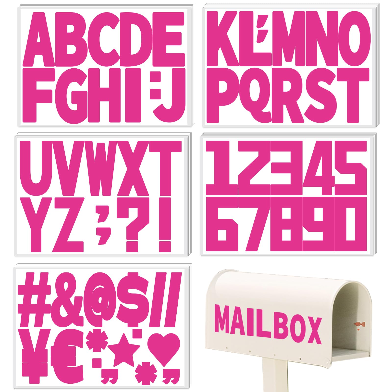 Rose Red 3 Inch Alphabet Letter Stickers - 40 Self-Adhesive Vinyl Sheets for Mailbox Numbers, Bulletin Boards, Classroom & Home Decor - Perfect for DIY Projects, Scrapbooking & Wall Decals