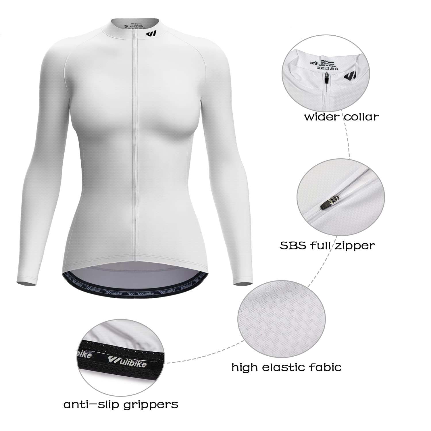 **Wulibike Women's Long Sleeve Cycling Jersey - Breathable Bike Shirt with Pockets for Road & Mountain Biking - Perfect for Commuting, Training & Outdoor Sports**
