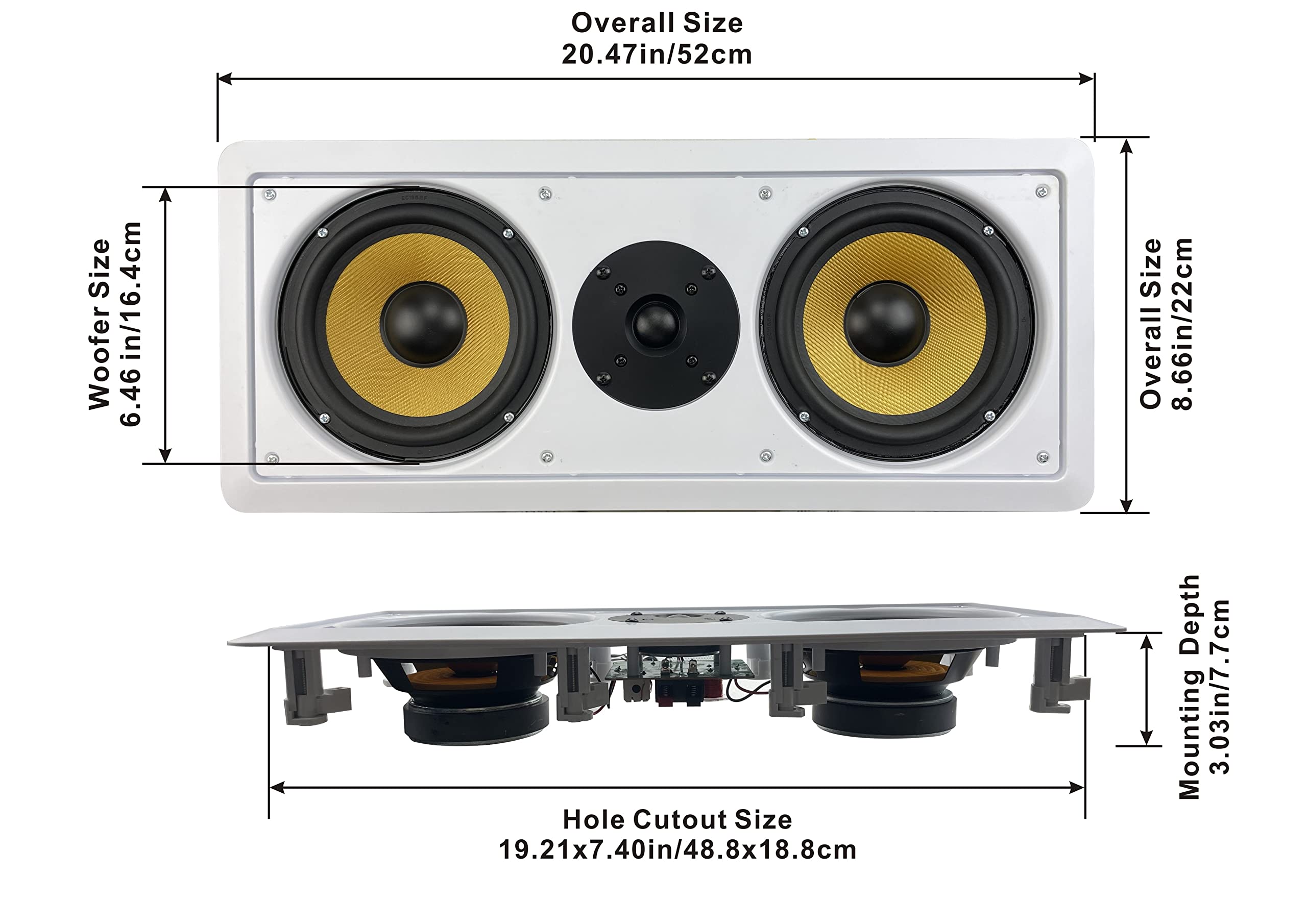 Acoustic Audio HD-6c In-Wall Speakers - 6.5