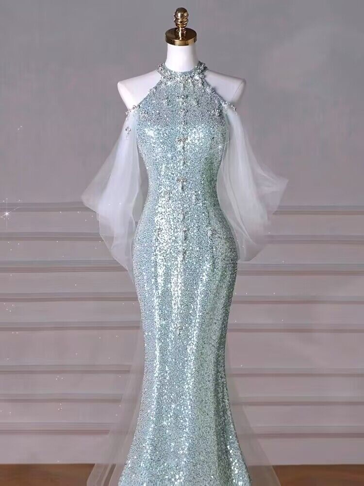 Elegant Green Mermaid Sequin Long Prom Dress for Women - Formal Evening Gown J2950 | Perfect for Homecoming, Prom Night, Wedding Guest & Special Occasions
