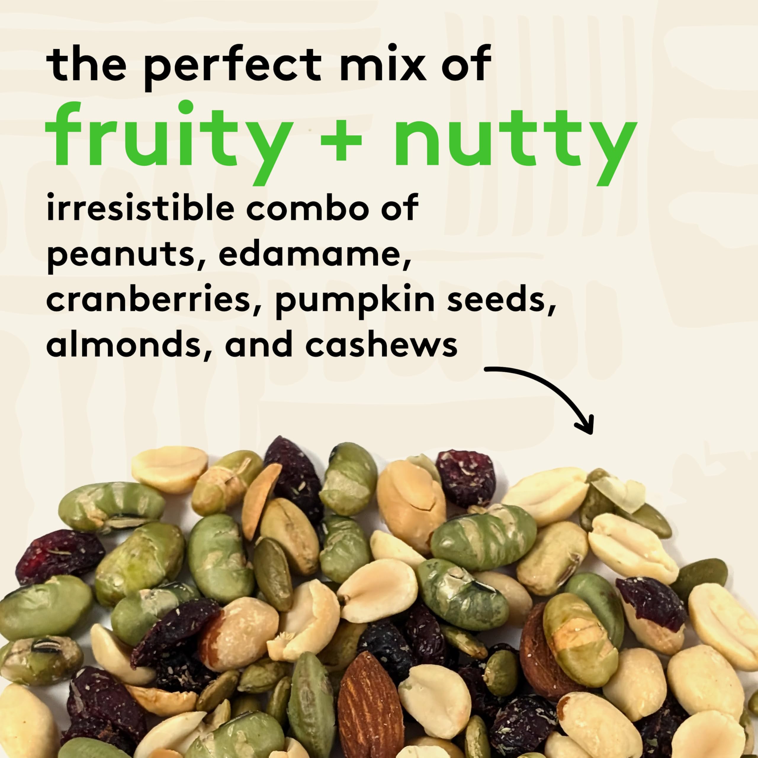 Snak Club Protein Power Snack Mix - Gluten Free & Kosher Trail Mix with Peanuts, Almonds, Cashews, Roasted Edamame, Dried Cranberries & Pumpkin Seeds - 4.2oz Resealable Bags (6 Pack) - Perfect for Hiking, Camping, Office Snacks & Healthy On-the-Go Nutrition