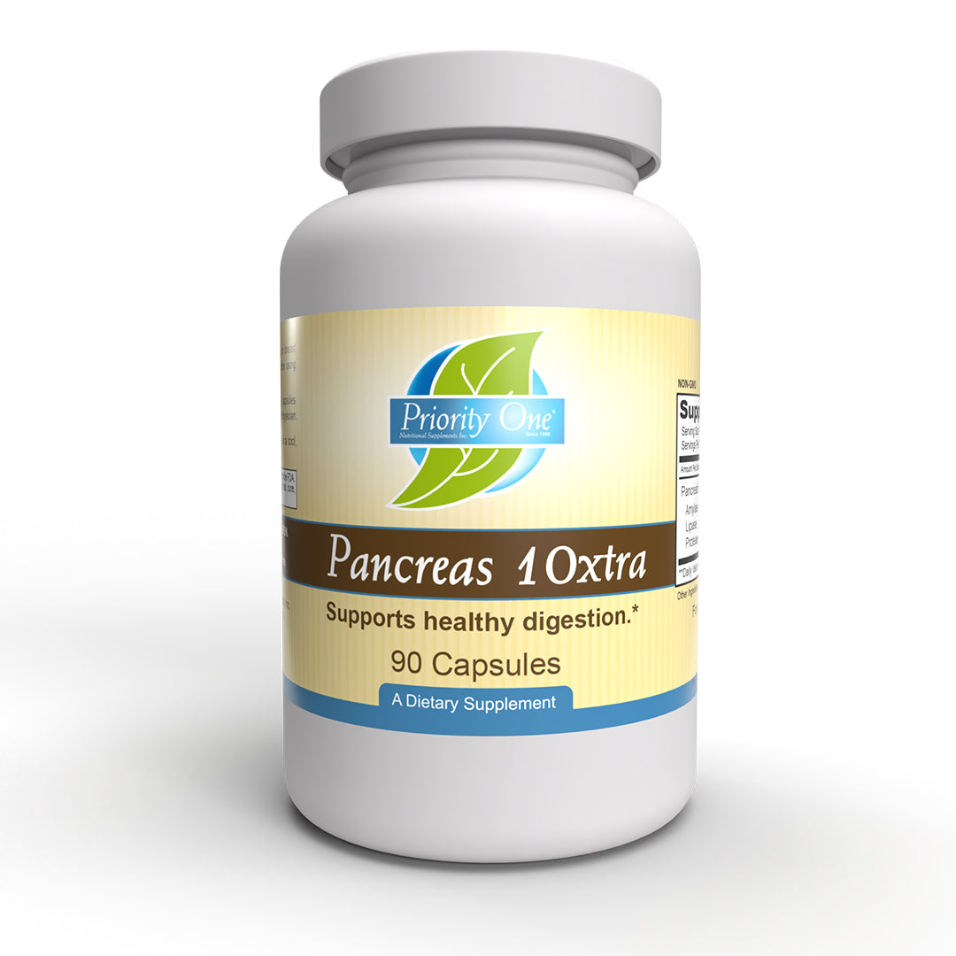 Pancreas 10Xtra (90 Capsules) - Premium Pancreatic Enzyme Supplement with Amylase, Lipase & Protease for Healthy Digestion Support | Ideal for Meal-Time Digestion & Gut Health Maintenance