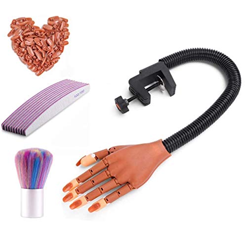 Professional Acrylic Nail Training Hand Model - Flexible Movable Fake Hands for Manicure Practice, Nail Technician Supplies & DIY Training Tool (B-Nail Set) - Perfect for Salon Students & Home Nail Art Practice