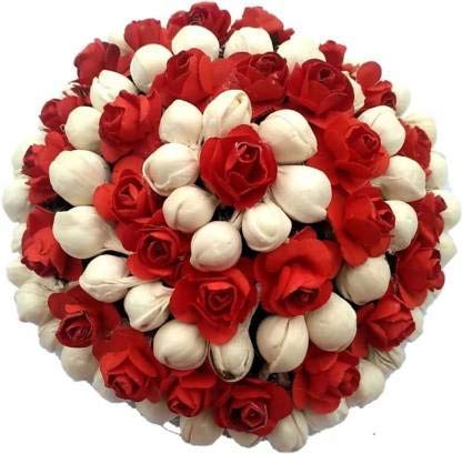 Artificial Flower Hair Bun Juda - Elegant Floral Hair Accessories for Women, Bridal Hair Clips, Boho Wedding Hairpins - Perfect for Weddings, Parties, and Everyday Wear