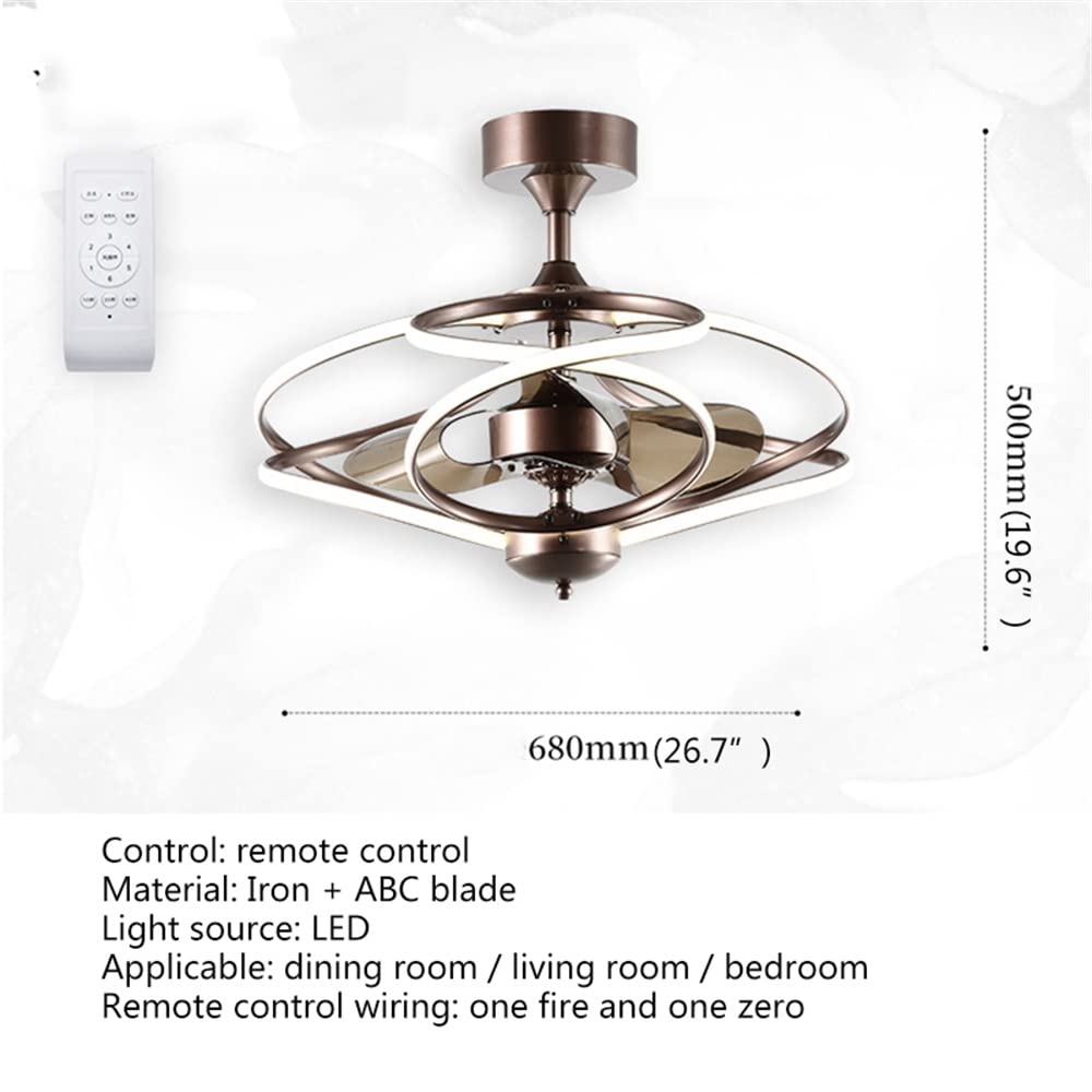 Modern American Style Ceiling Fan with LED Light - Remote Control Metal Chandelier for Living Room, Bedroom & Patio - Energy Efficient Quiet Operation (Style A)