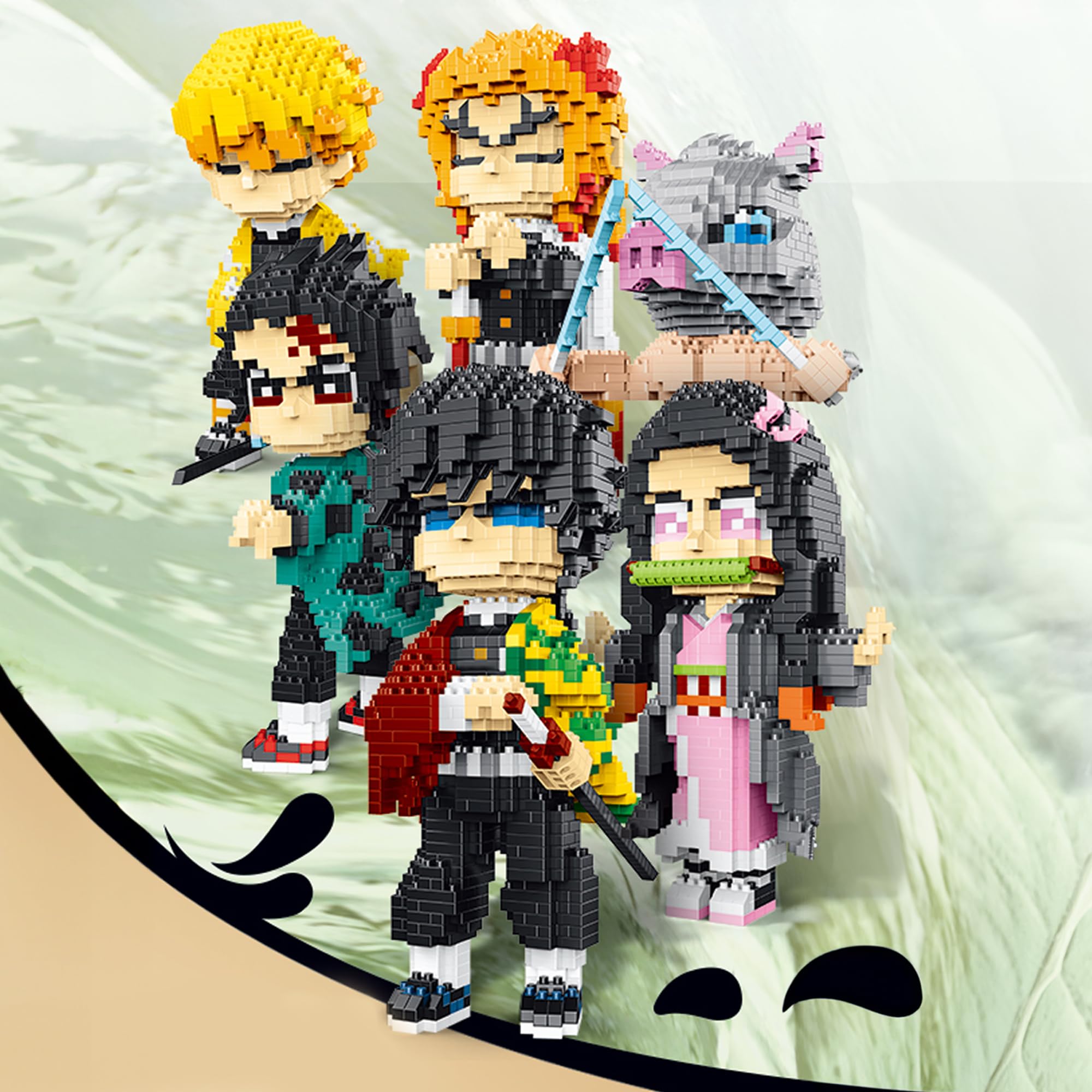 Zenitsu Agatsuma Anime Holy Slayer Brickheadz Building Set - 1000pcs Micro Mini Blocks for Kids & Adults | Demon Slayer Collectible Toy for Display & Play