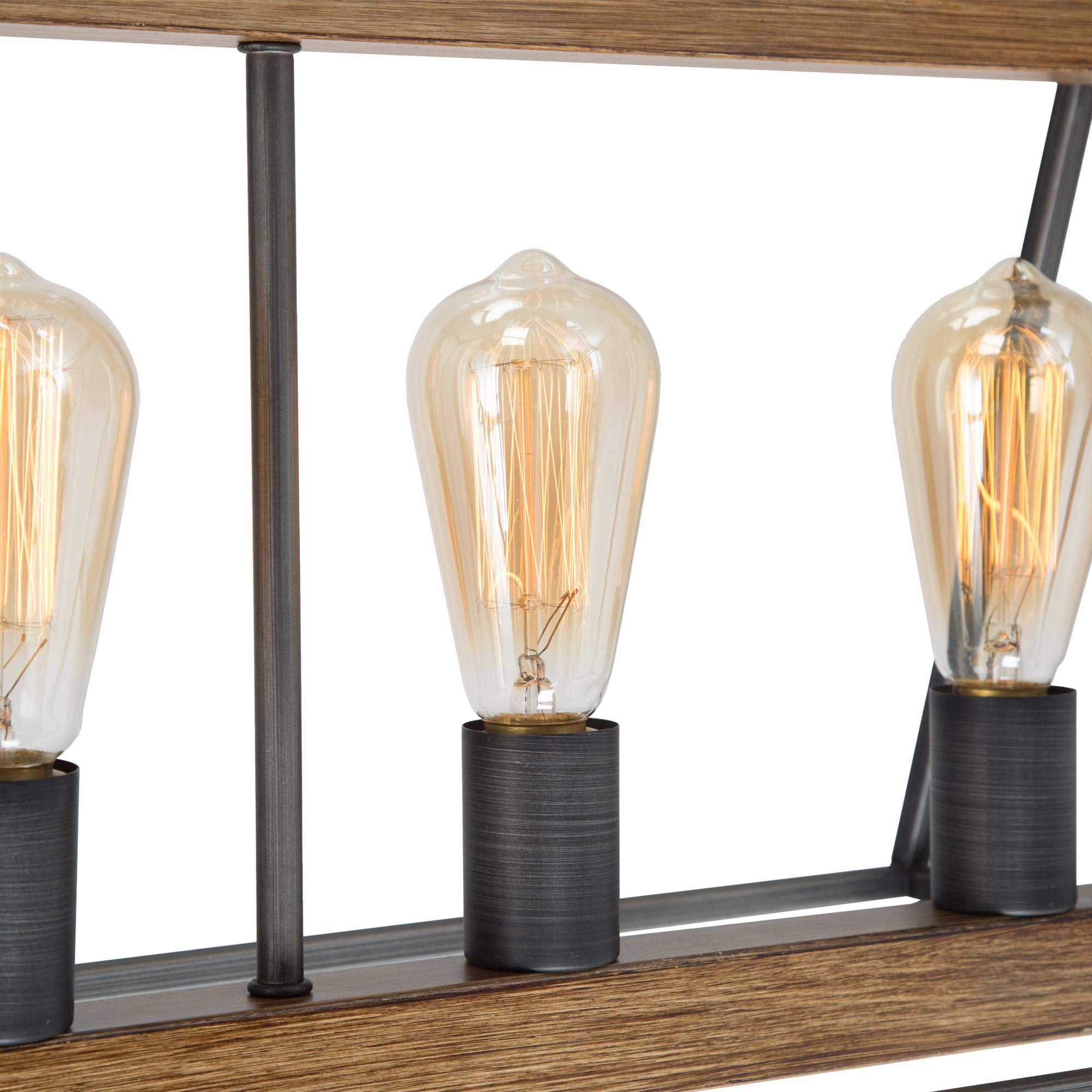 LOG BARN Farmhouse Chandelier - 5-Light Rustic Metal Pendant Lighting for Dining Room & Kitchen Island (30.5 Inch) - Perfect for Country Style Home Decor & Farmhouse Interior Design