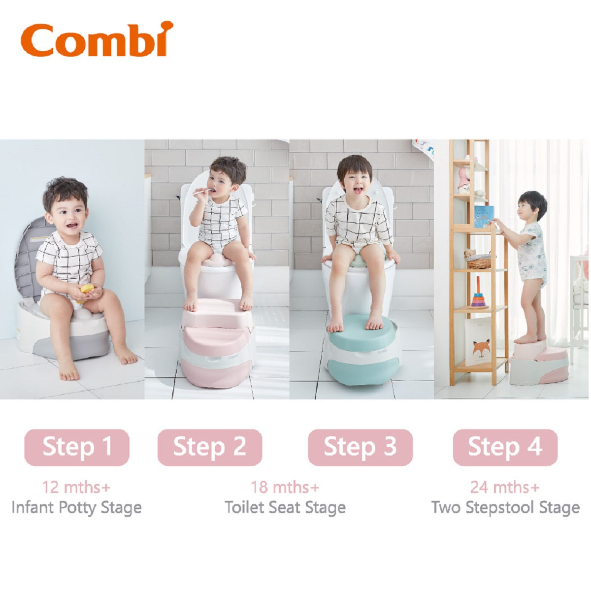 Combi Multi-Purpose Baby Training Potty - Portable & Easy to Clean Toddler Toilet for Boys & Girls - Perfect for Home, Travel & Daycare Use