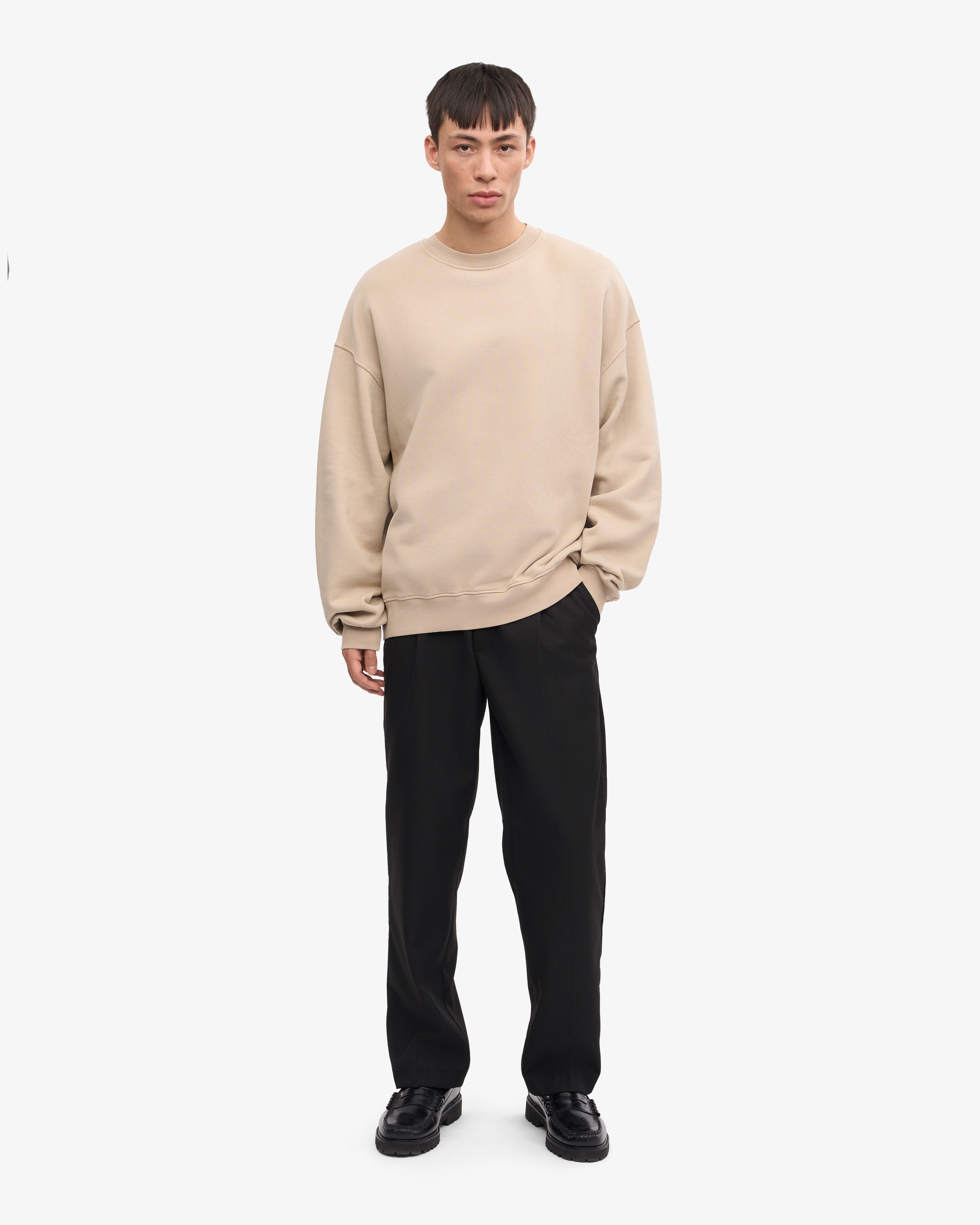 Organic Oversized Crewneck Sweatshirt for Women - Soft & Comfortable Oyster Grey Pullover - Perfect for Casual Wear, Loungewear & Cozy Outfits