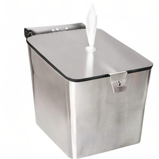 Stainless Steel Wall Mount Wipe Dispenser (Square) - Holds Sanitizing & Disinfecting Wipe Refills - Ideal for Gyms, Schools, Hotels & Commercial Use - Perfect for Restrooms, Kitchens & High-Traffic Areas