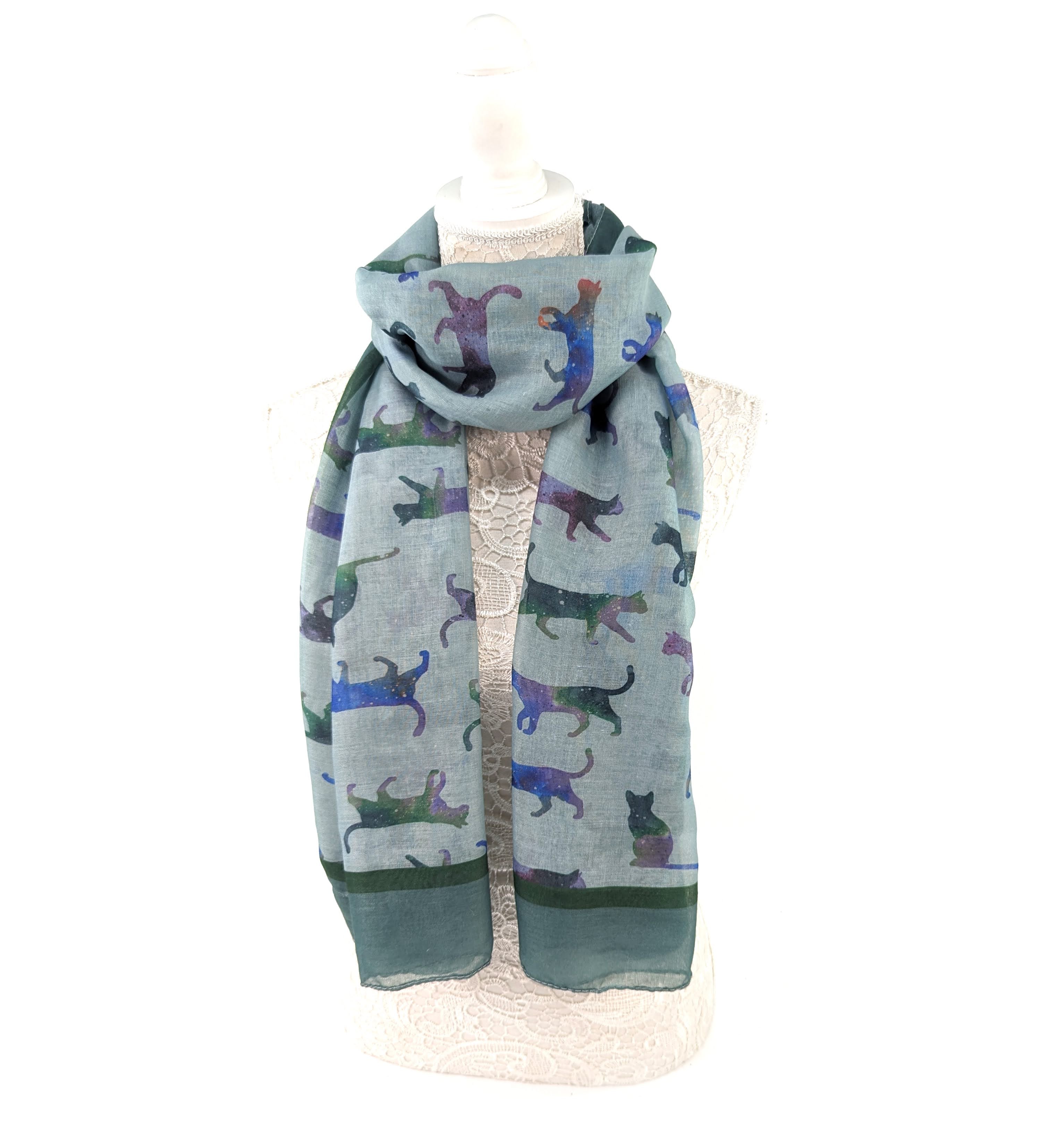 Clio The Cat Scarf - Soft Sage Green Winter Scarf (50x180cm) for Women & Men - Cozy Fashion Accessory for Cold Weather, Outdoor Activities, and Gift Giving