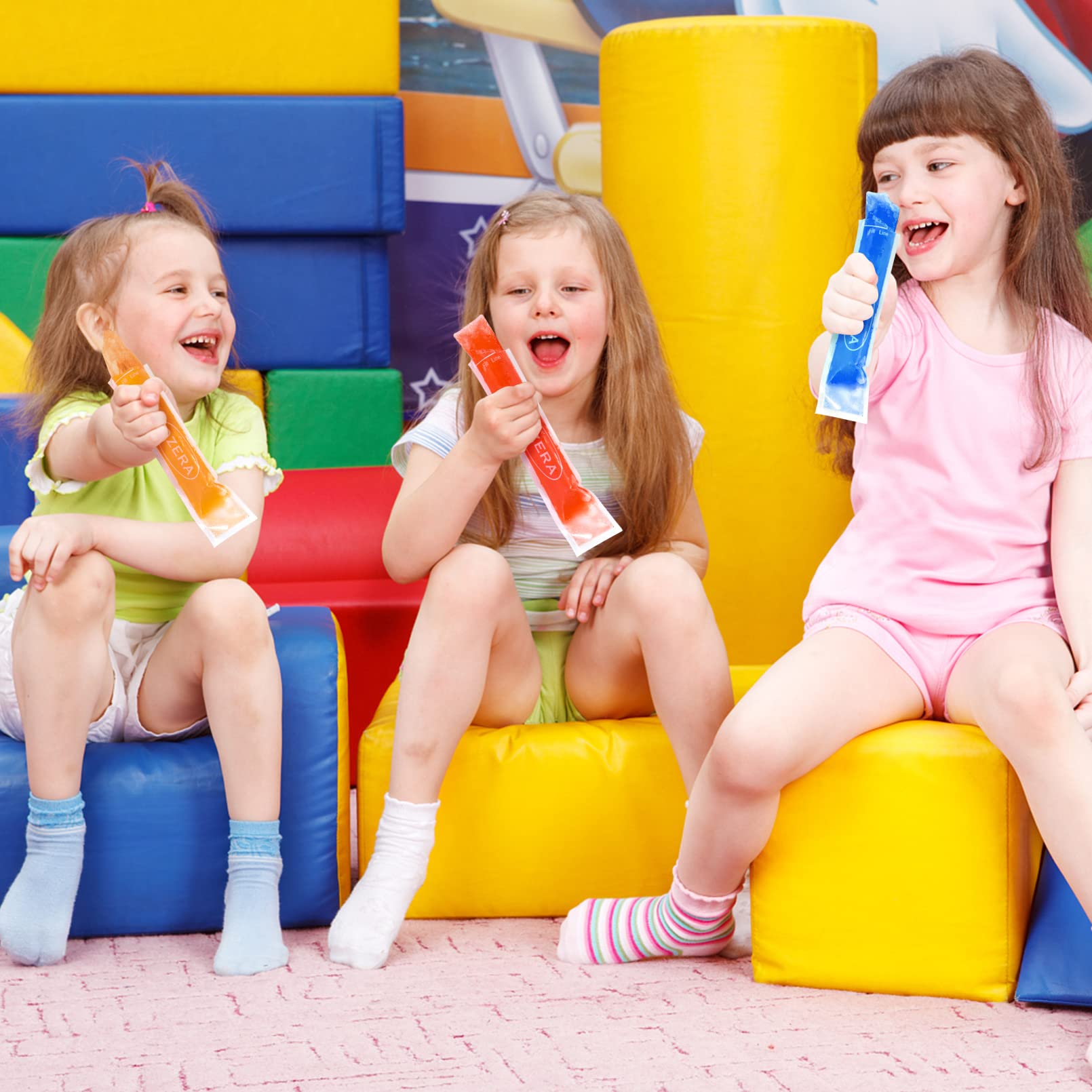 300 Pack Disposable Popsicle Bags with Silicone Funnel - DIY Ice Pop, Ice Cream & Yogurt Tubes for Kids Healthy Snacks - Perfect for Summer Parties, School Lunches & Homemade Frozen Treats