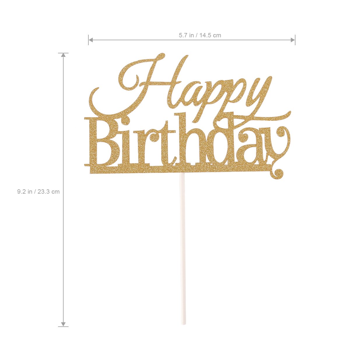 10 Pcs Golden Happy Birthday Cake Toppers - Premium Cake Decorations for Birthday Parties, Weddings & Celebrations - Perfect for DIY Cake Decorating and Special Events