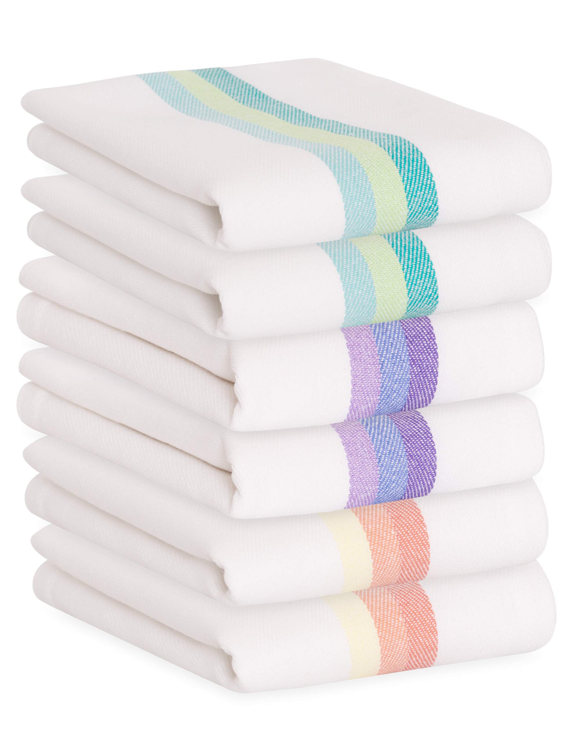 Premium 6-Pack 100% Cotton Kitchen Dish Towels Set - 20