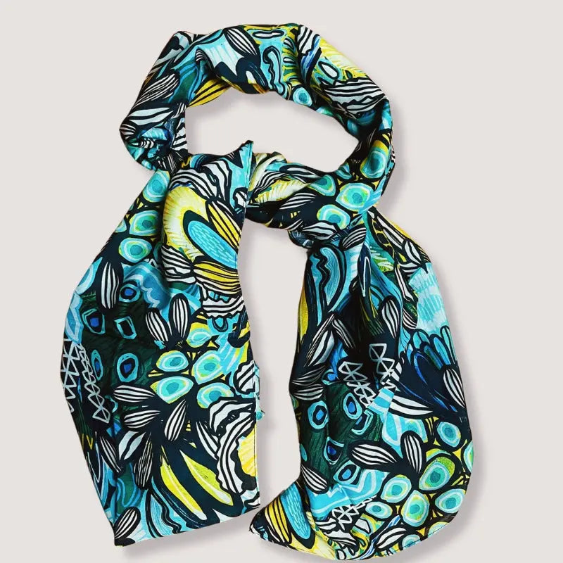 Protea Azure Silk Scarf - Luxury Women's Fashion Accessory for Elegant Outfits, Gifts & Special Occasions