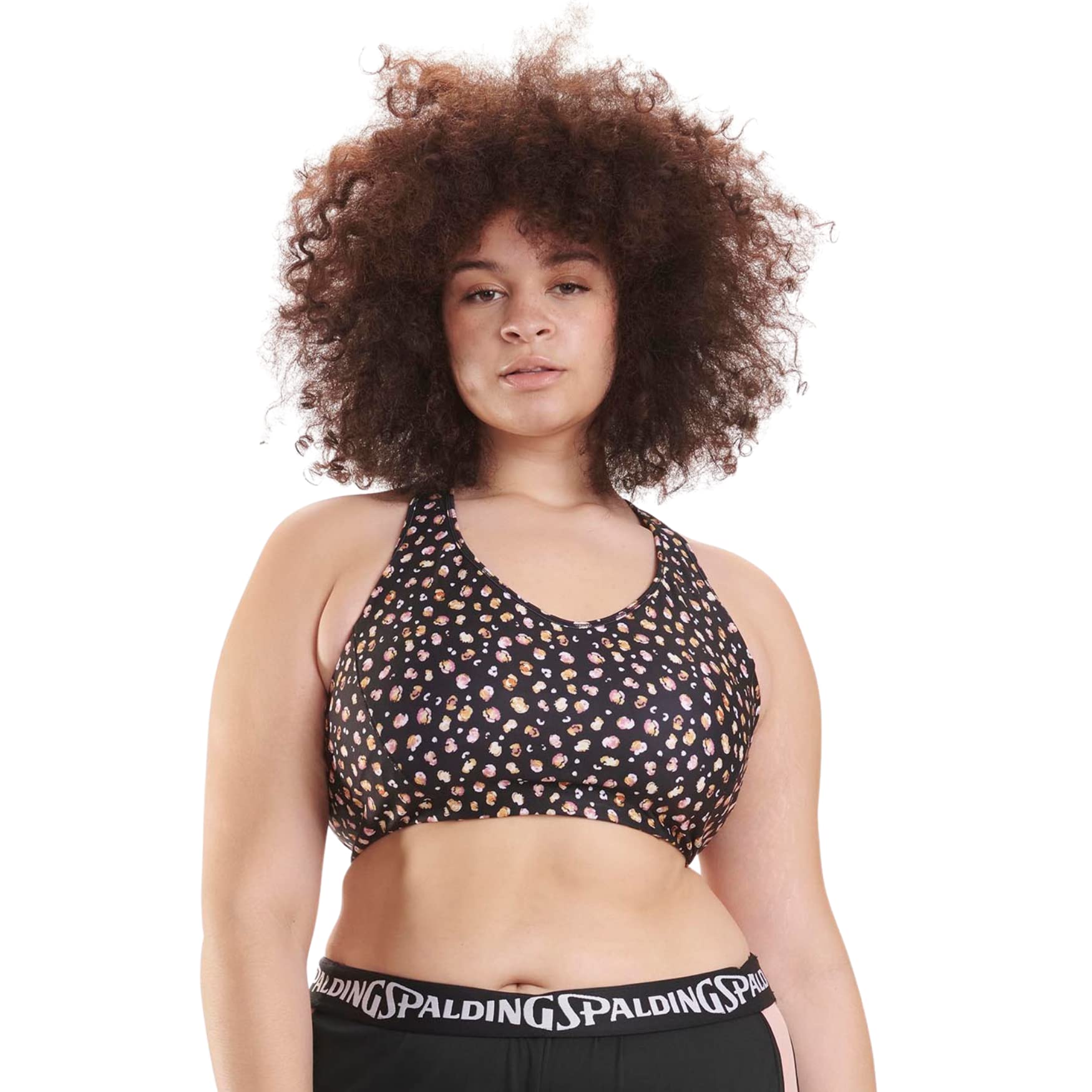 Spalding Women's Crossback Sports Bra - High Support Workout Bra for Running, Yoga & Gym - Moisture Wicking Activewear Top for Fitness & Training