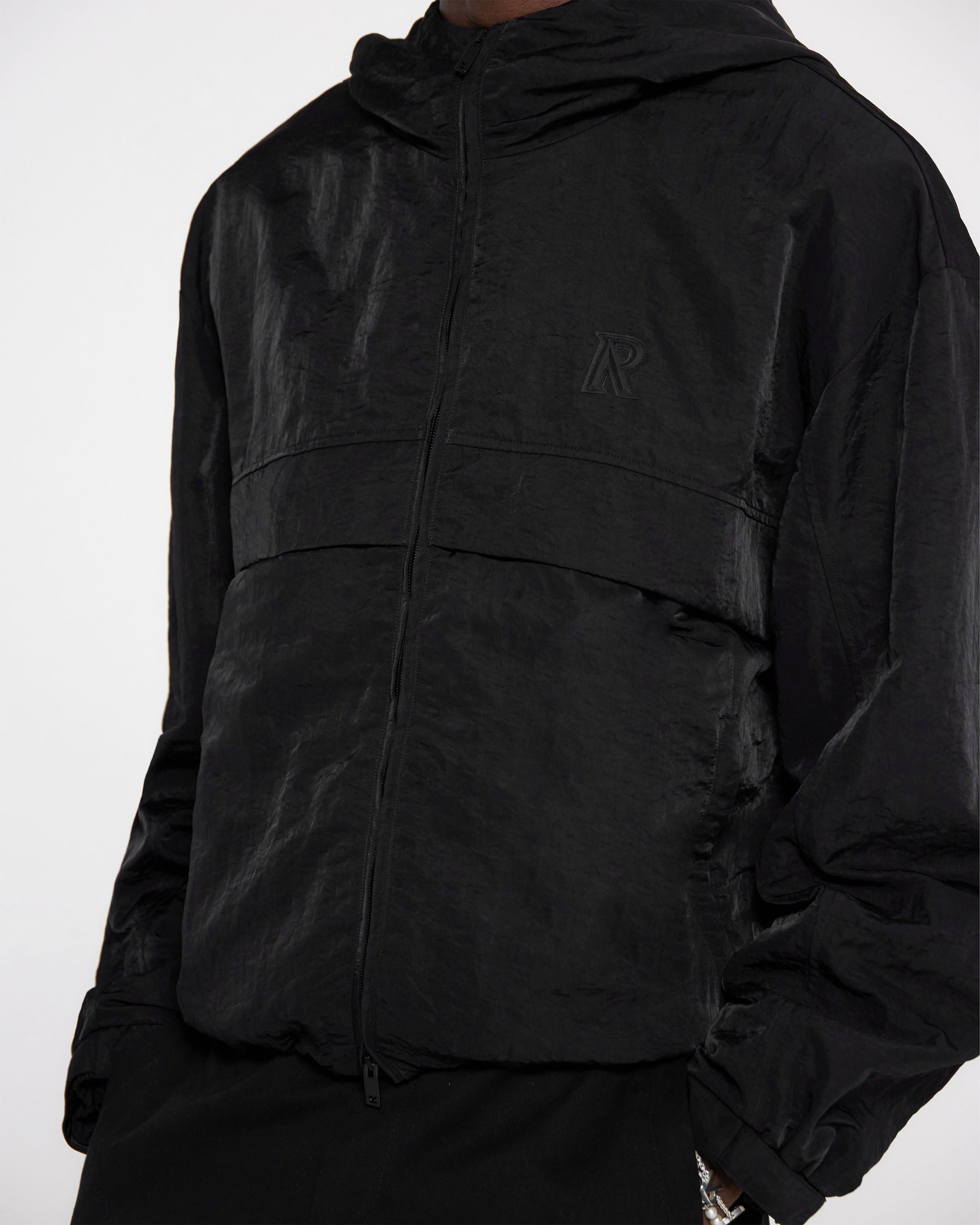 Premium Hooded Track Jacket for Men & Women | Lightweight Athletic Zip-Up Sweatshirt | Jet Black | Gym, Running & Casual Wear