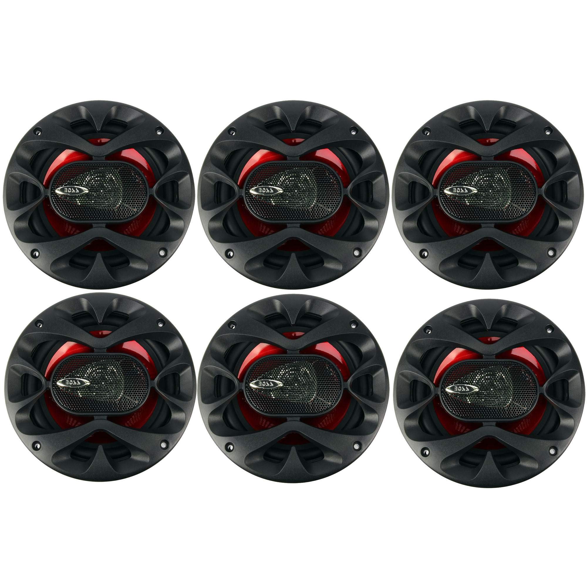 Boss CH6530 6.5 Inch 300 Watt 3-Way Coaxial Car Speakers (6 Pack) - Premium Sound Quality for Cars, Trucks & SUVs - Perfect for Road Trips, Commuting & Music Enthusiasts