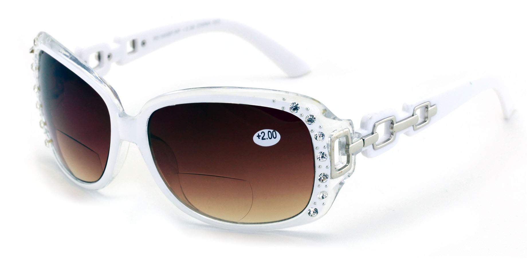 Oversized Rhinestone Bifocal Reading Sunglasses for Women - Vintage Style Reader Glasses for Outdoor Activities, Beach, Driving & Fashion Accessories