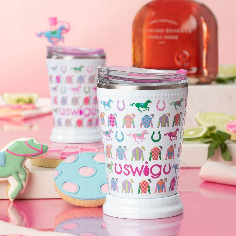 Go Baby Go Mint Julep Cup - 12oz Stainless Steel Southern Style Drinking Cup - Perfect for Bourbon, Cocktails, and Outdoor Parties