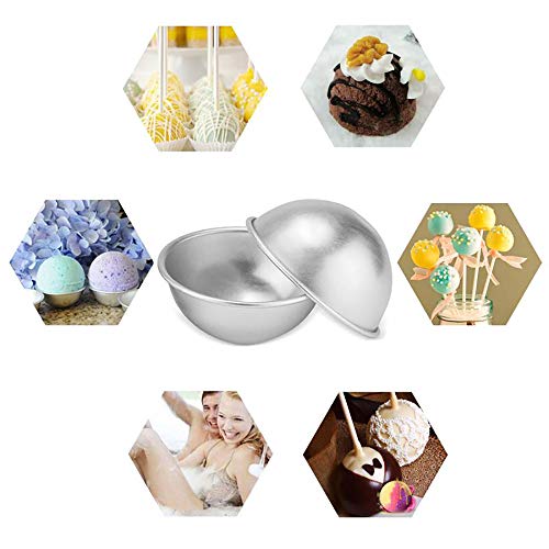 6-Pack DIY Aluminum Bath Bomb Molds - 3 Sizes Round Ball & Sphere Shapes for Homemade Bath Fizzies - Perfect for Aromatherapy, Spa Gifts & Relaxing Bath Time
