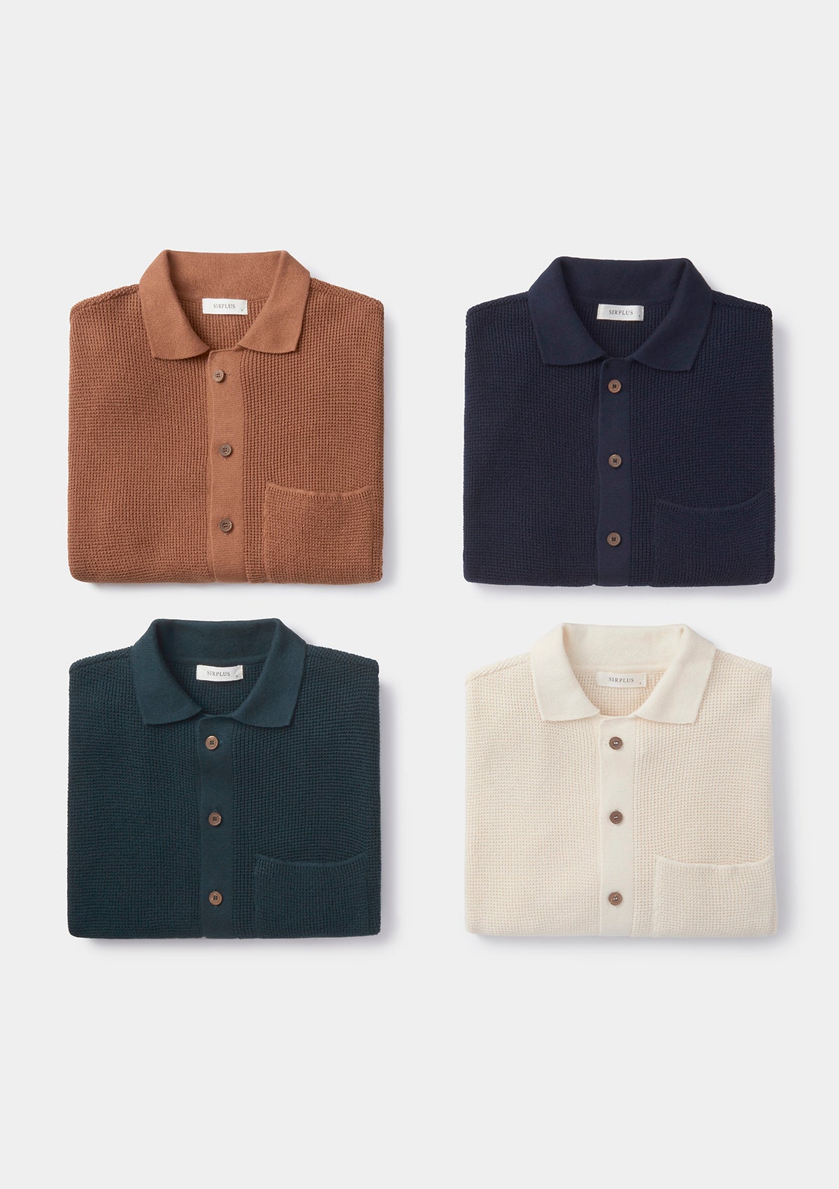 Caramel Waffle Knit Polo Shirt for Men - Soft & Comfortable Casual Wear - Perfect for Office, Golf & Weekend Outings