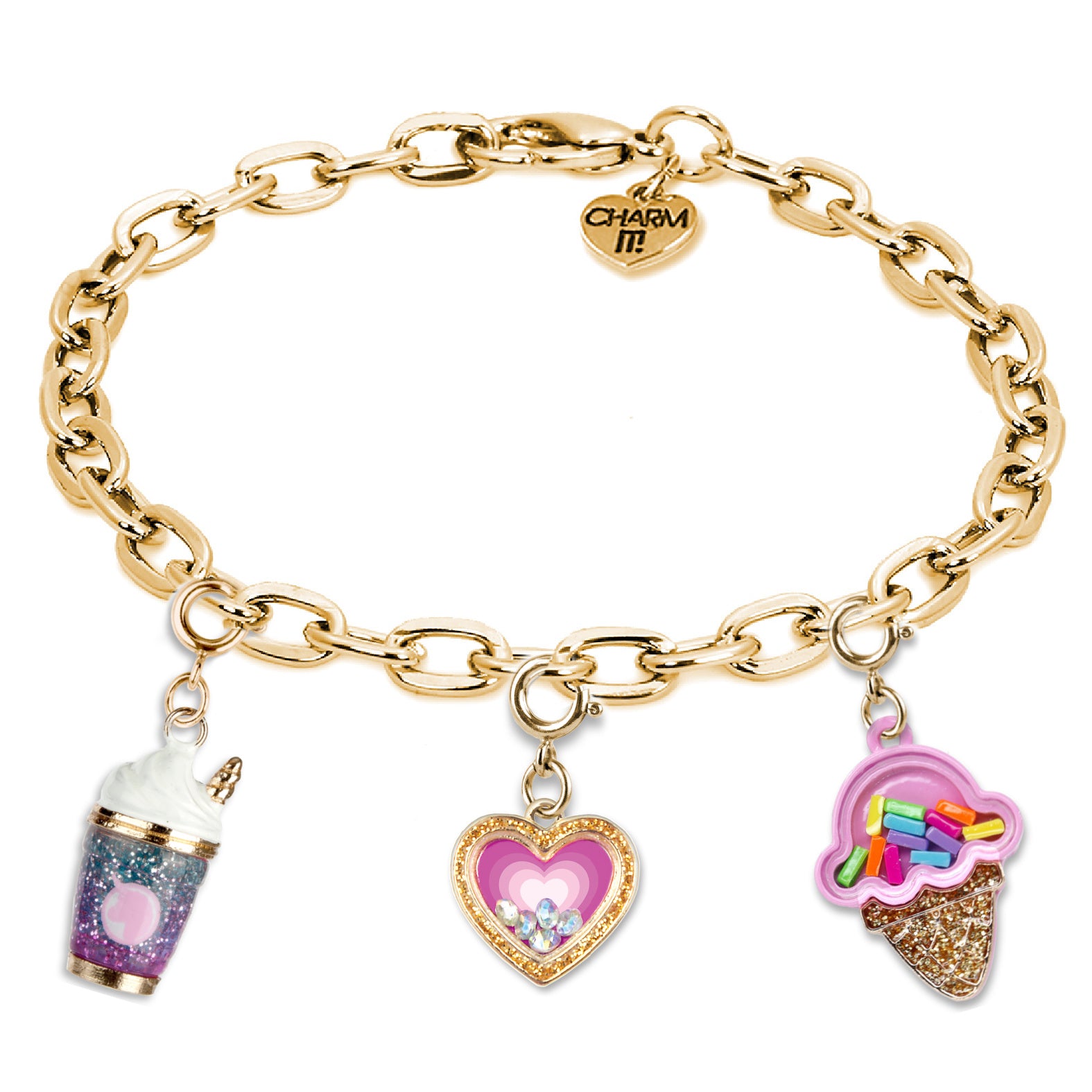 CHARM IT! ICE CREAM CHARM BRACELET - Adjustable Beaded Bracelet for Women Girls, Fashion Jewelry Gift for Birthday Party, Perfect for Summer Outfits & Beach Vacation Accessories