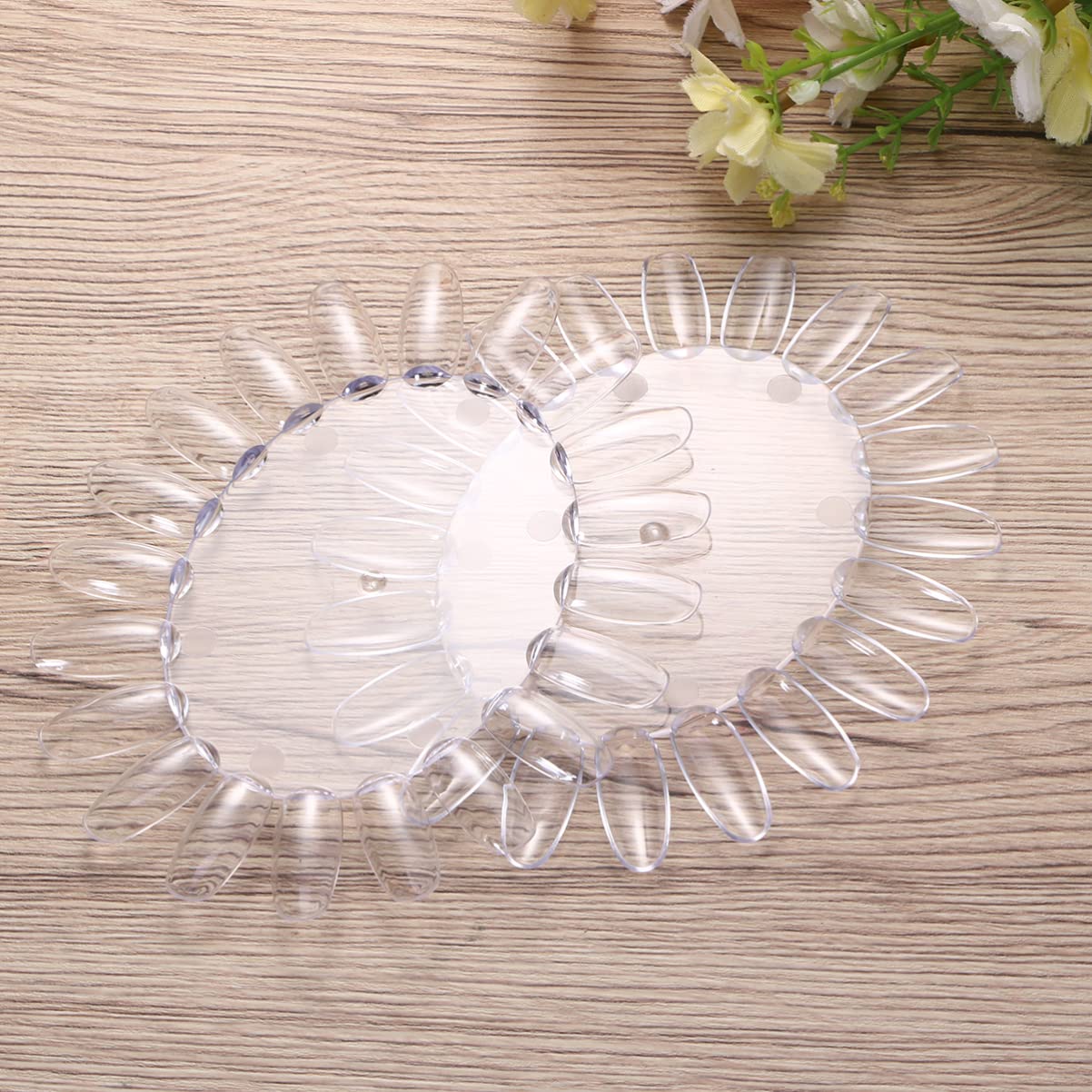 10Pcs Acrylic Nail Practice Wheels - False Nail Display Wheel for Nail Art Training, DIY Manicure & Salon Use - Transparent Nail Polish Color Samples for Beginners & Professionals (Perfect for Home Practice & Salon Demonstrations)
