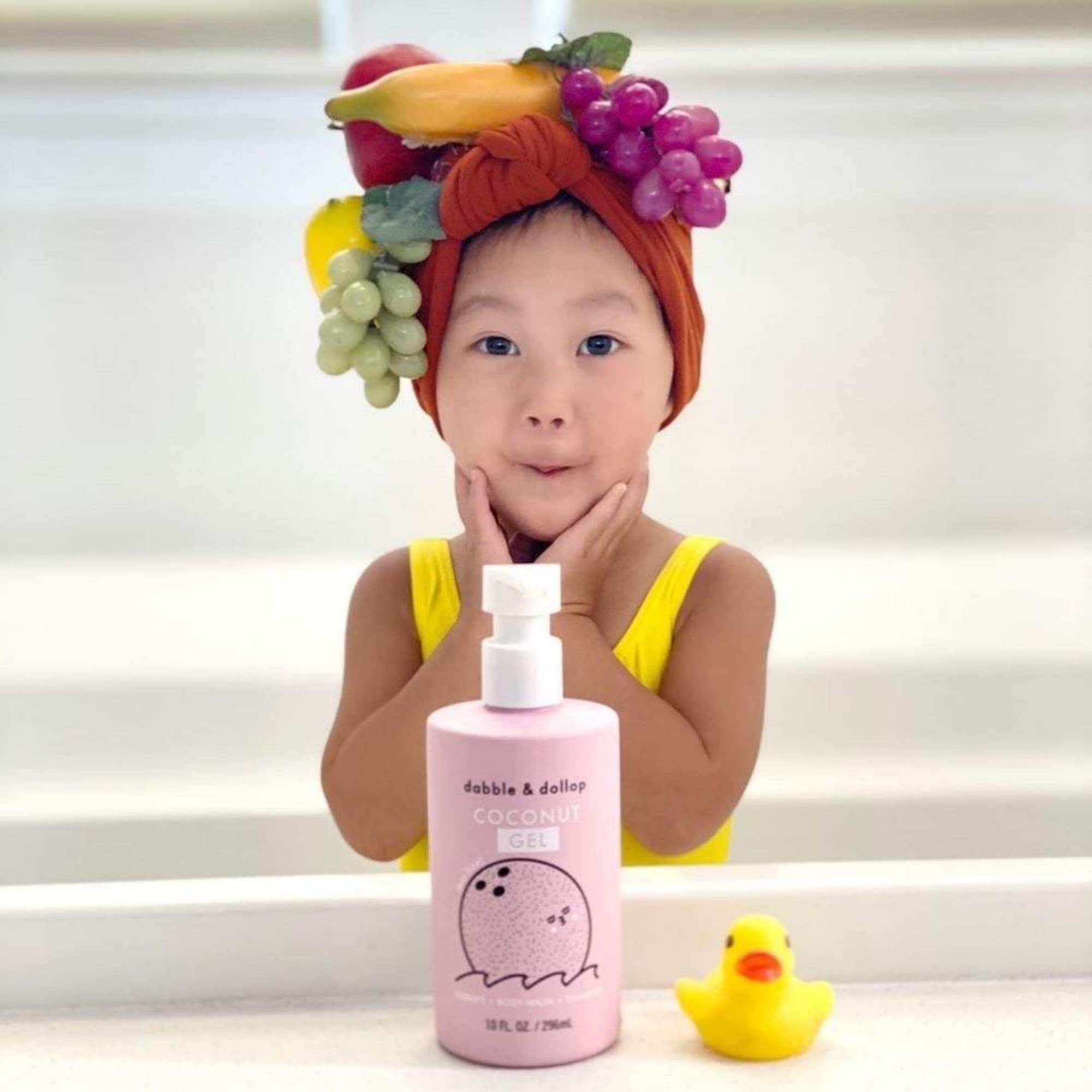 Dabble & Dollop Natural Kids Bubble Bath, Body Wash & Shampoo Set - USA-Made, Vegan, Paraben & Sulfate Free, Gluten-Free, Tear-Free - Honeydew Melon, Vanilla & Coconut Scent (3-Pack) | Gentle Cleansing for Beach Days, Pool Time & Bathtub Fun