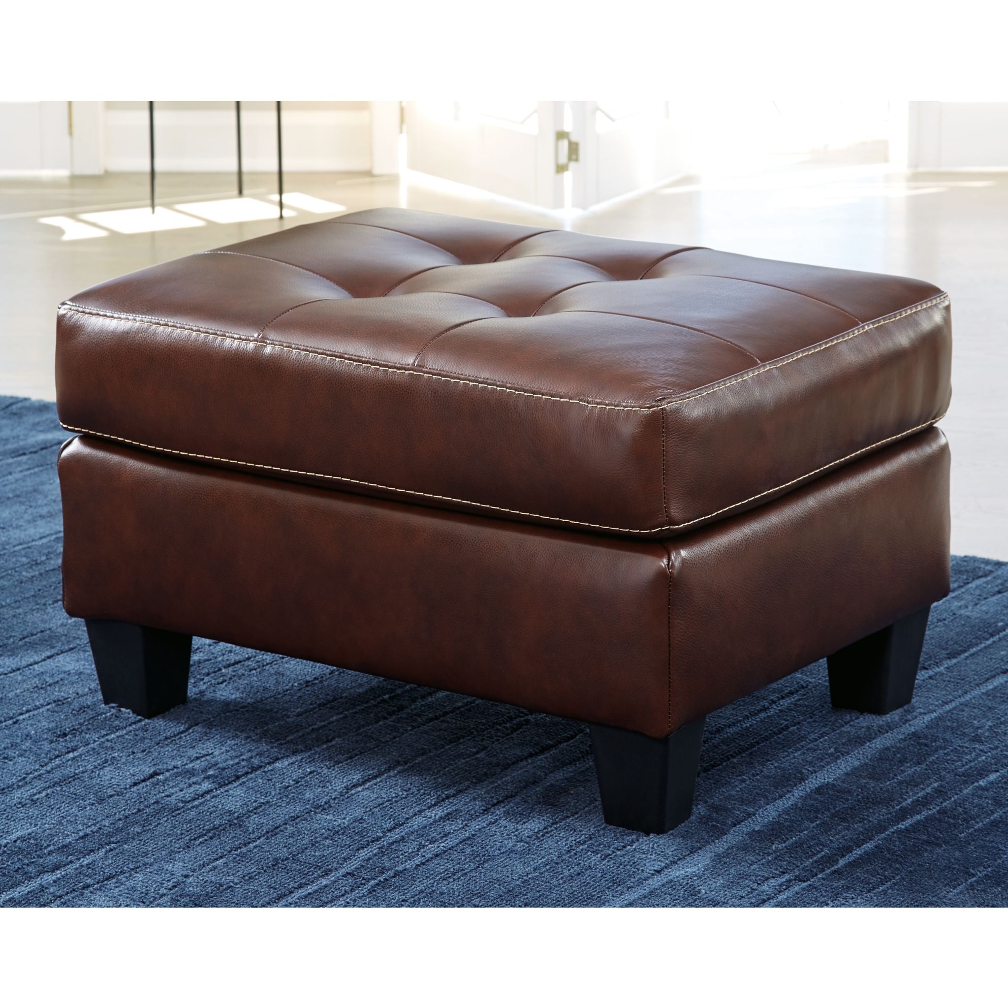 Altonbury Walnut Storage Ottoman Bench - Stylish Footrest & Extra Seating for Living Room, Bedroom, or Entryway