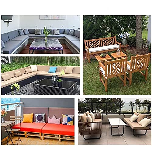 48 Inch Water-Resistant Outdoor Bench Cushion - Washable Patio Swing Seat Pad with Zipper - Thickened Lounger Cushion for Wicker Loveseat, Settee & Dining Chairs - Perfect for Backyard, Garden, Poolside & Patio Relaxation
