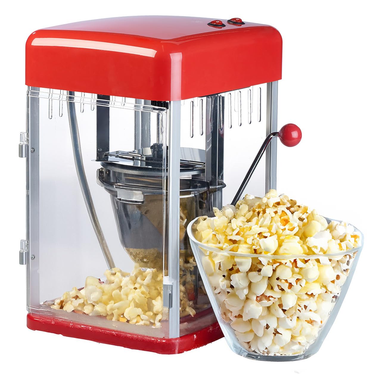 Rosenstein & Söhne Popcorn Maker Machine - 8oz Capacity, Hot Air Popper for Healthy Snacks, Perfect for Movie Nights, Home Theater, and Family Gatherings