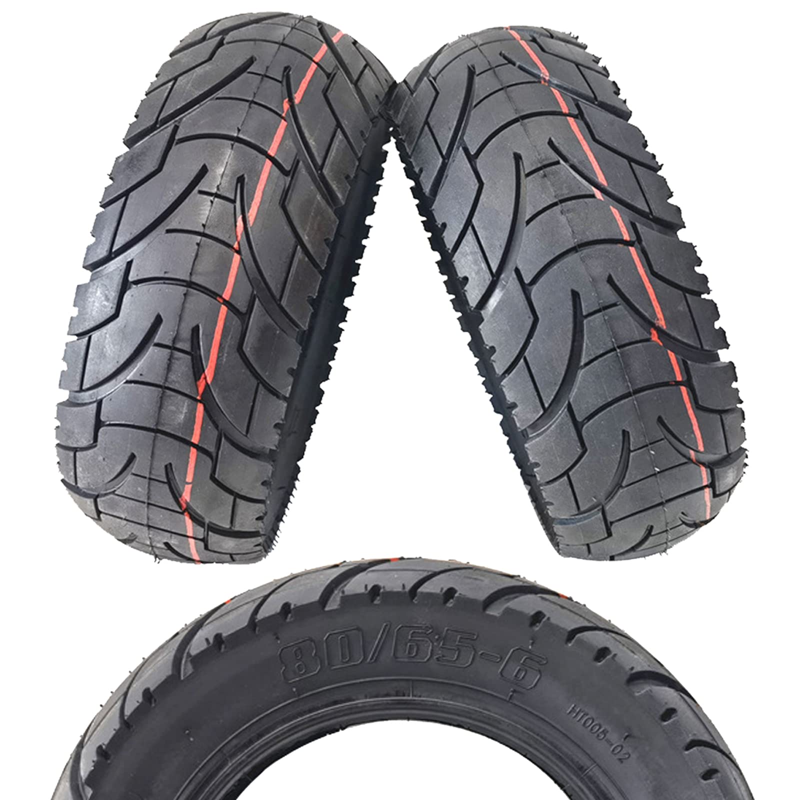 10 Inch Electric Scooter Tire - 10x3.0 Rubber Replacement Vacuum Tires (2 Pack) - Durable Tubeless 80/65-6.5 for Commuting & Urban Riding