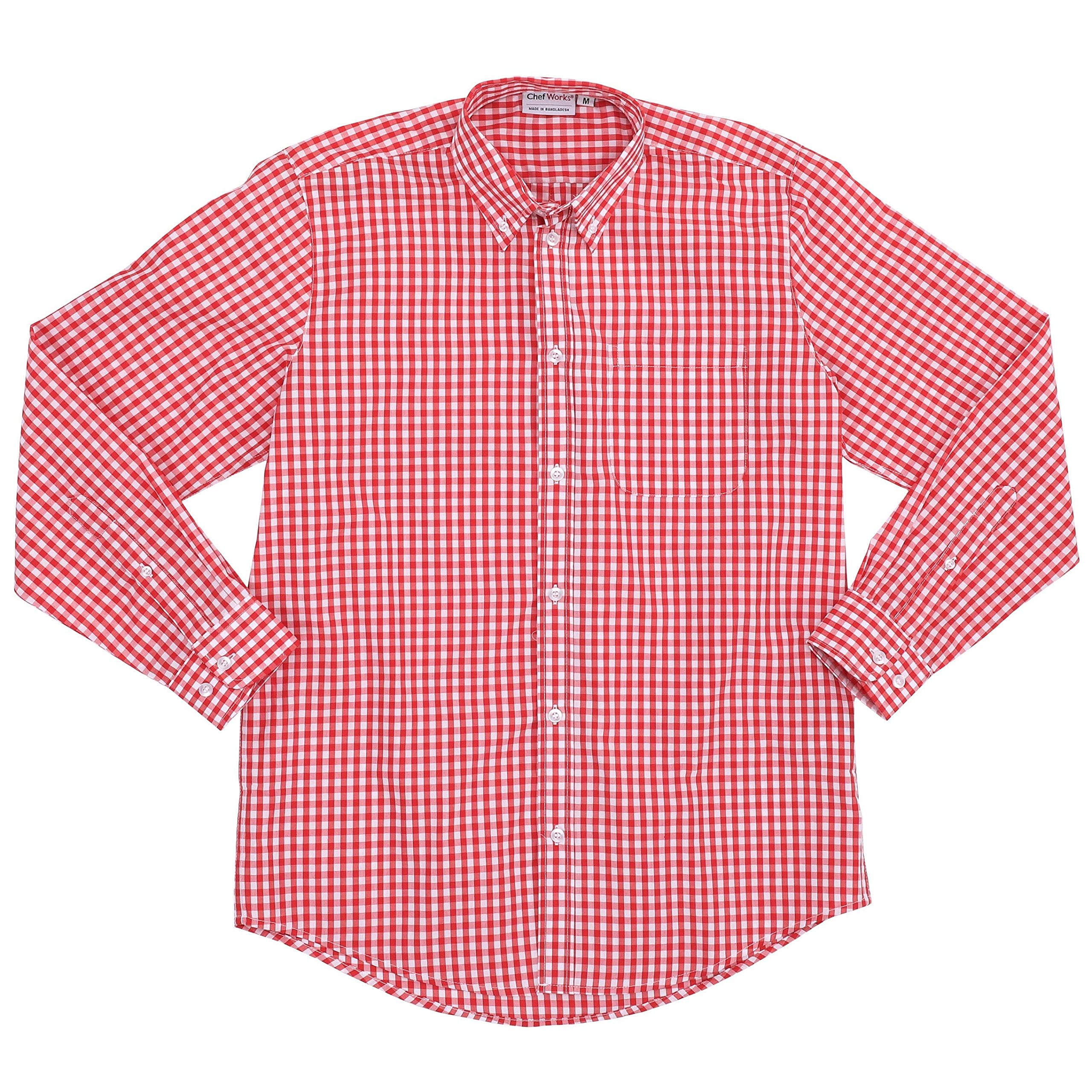 Chef Works Men's Gingham Dress Shirt - Professional Kitchen Uniform for Chefs & Waiters - Perfect for Restaurants, Catering & Cooking Classes