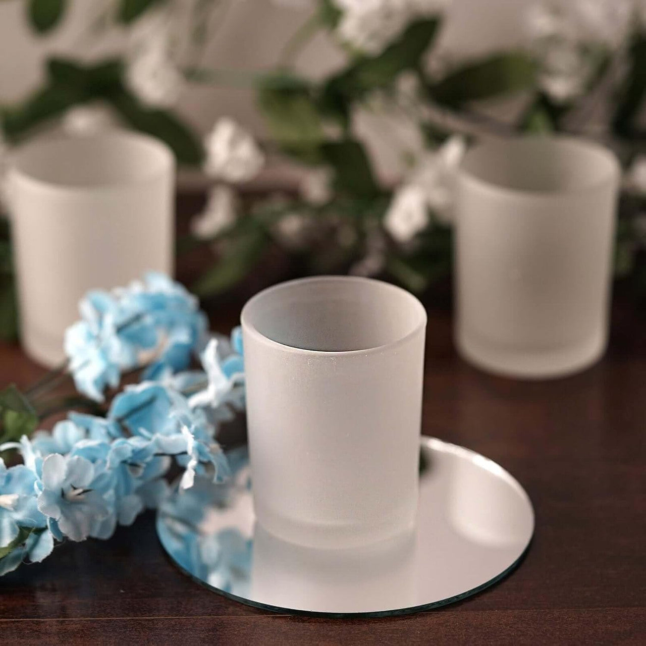 10 Pack Frosted White Glass Votive Candle Holders - DIY Candle Making Kit, Tealight Candle Cups for Wedding, Party, Home Decor & Table Centerpieces
