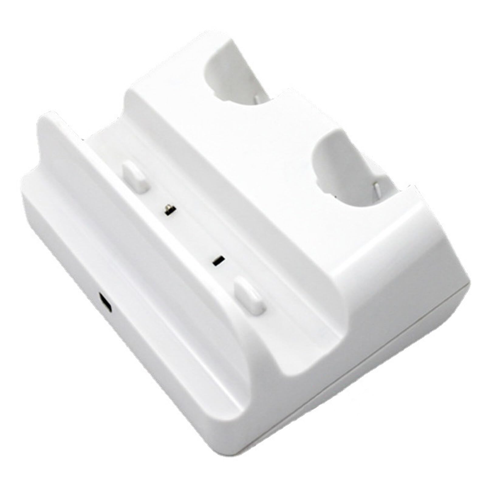 Wii Remote Battery Charger Station - Dual USB Charging Dock with LED Indicator & 2 Rechargeable Batteries for Nintendo Wii Controllers (White) | Perfect for Gaming Sessions & Family Entertainment