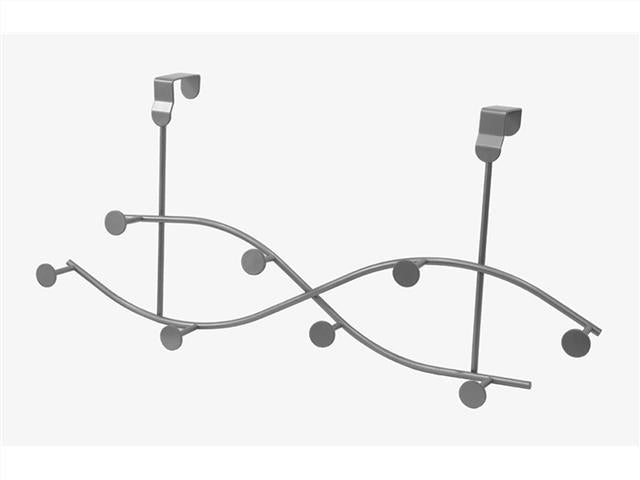Over The Door 8 Hooks - Wavey Cross Design for Hanging Clothes, Towels & Accessories - Perfect for Bedroom, Bathroom & Closet Organization