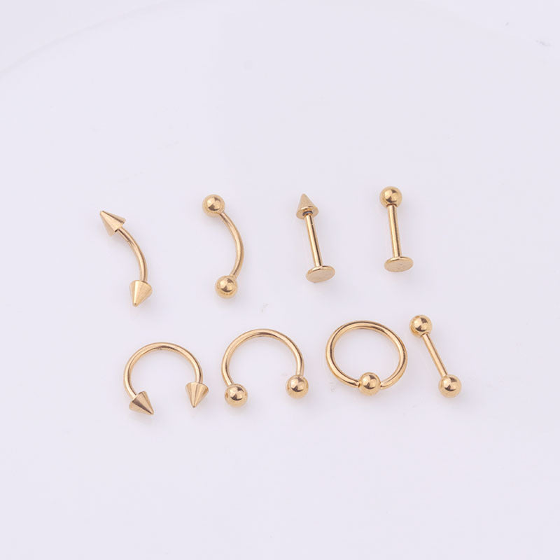 16G Stainless Steel Horseshoe Circular Captive Ring Rook Piercing Set of 8 | BJ8501 | Perfect for Cartilage, Nose, and Ear Piercings